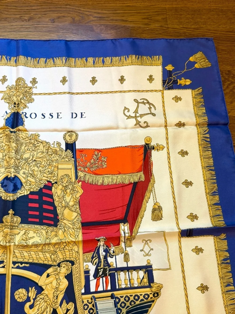 VINTAGE Hermes Scarf "Vue Du Carrosse De La Galere La Reale" Silk Carré 90 - Picture 5 of 8